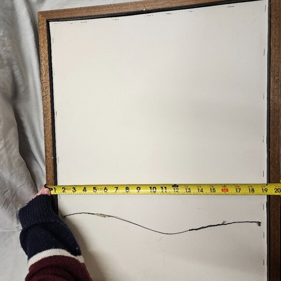 Vintage 60s/70s Crewel Handmade Fall Floral Basket with Cattails Framed MCM Art - Picture 11 of 11